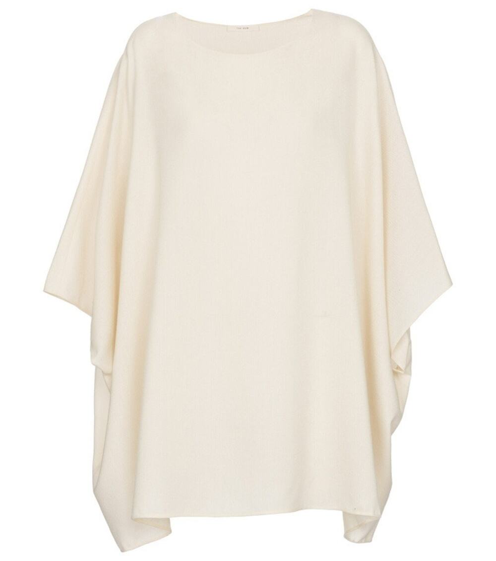The Row Estela Silk Crepe Asymmetrical Blouse Tunic Top Ivory Oversized